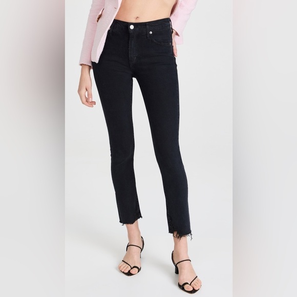 Agolde Toni Mid Rise Straight ankle Jean black wash size 24 - Picture 3 of 16